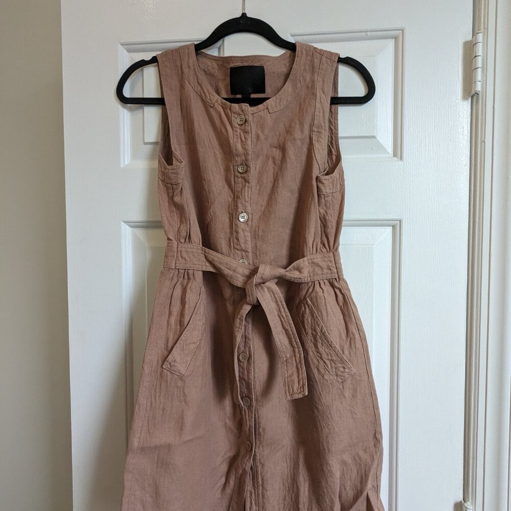 No 6 Store sleeveless linen dress with buttons size Small